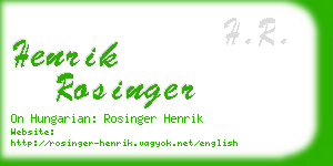 henrik rosinger business card